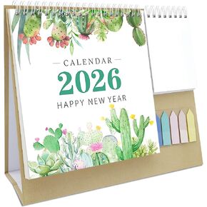 2025 New Year Desk Calendar,Multifunctional Standing Flip 12 Month Desk Calendar, from January 2025 to December 2025,Highlight Holidays,To-do List,Thick Paper Planning Calendar with Pocket for Each Month & Memo Pad & Sticky Notes, for Home or Office in Kuwait