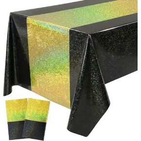 Oudain 3 Pcs Kpop Theme Party Purple & Pink & Silver Iridescent Party Tablecloth 54 x 108 Inch Plastic Rectangle Tablecloth Waterproof Table Cover for Kpop Theme Birthday Decoration in Kuwait