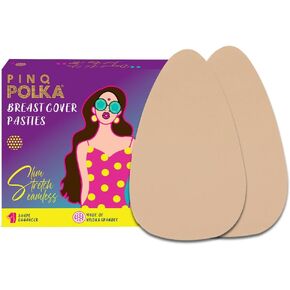 فطائر اللحم بشريط رفع الثدي من PINQ POLKA - 3 أزواج من شريط لاصق غير مرئي للثدي المترهل و10 أغطية للحلمات غير الملحومة in Kuwait