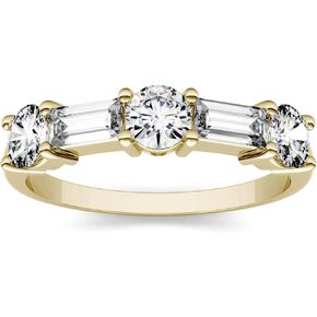 Charles & Colvard Created Moissanite 5x2mm Step Cut Baguette Fashion Ring for Women | 1.15 cttw DEW | Lab Grown | Solid 14K Yellow Gold in Saudi Arabia