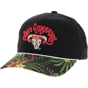 HOOEY Bad Company Rodeo Adjustable Snapback Hat - Western Cap, Bull Skull Logo, Classic & Patterned Brim Styles, & Rope Trim in Saudi Arabia