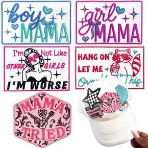 الحديد على بقع 5pcs ماما المطرزة خياطة على زين لطيف أزياء الملحقات DIY بقع ديكور عصرية لأكياس الملابس jeackets على الظهر in Kuwait