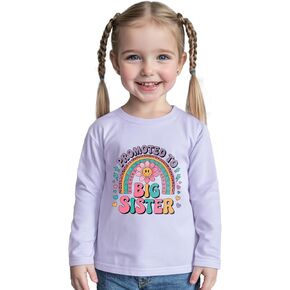 هدايا الأخت الكبرى للفتيات قمصان تم ترقيتها إلى قميص إعلان الأخت الكبرى تي شيرت للأطفال الصغار من عمر 2T إلى 8 سنوات in Kuwait