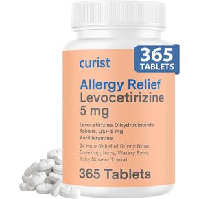 Curist Levocetirizine 5 mg (180 Tablets) Allergy Pills, 24 Hour Allergy Relief - Allergy Medicine in Kuwait
