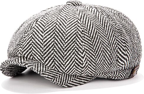 Men's Wool Newsboy Cap 8-Panel Tweed Taxi Hat Herringbone Gatsby Flat Hats in Saudi Arabia