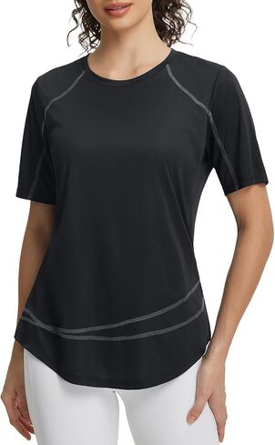 BALEAF Women's Short Sleeve Sun Protection Shirts Moisture Wicking Quick Dry Workout Top for Hiking Running UPF 50+ in Saudi Arabia