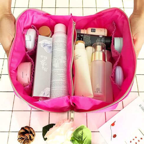 Preppy Bag حقيبة مكياج ستوني كلوفر حقيبة مستحضرات تجميل نايلون حقيبة مكياج Preppy Patch حقيبة مكياج أشياء حقيبة مكياج شنيل حقيبة أحرف حقيبة أشياء حقيبة مكياج رسالة اسكواش حمراء وردية in Saudi Arabia