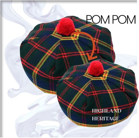 Scottish Tartan Tam O’ Shanter Hat – Unisex Adjustable Acrylic Wool Highland Cap with Pom Kilt Outfit & Casual Wear Bonnet in Saudi Arabia