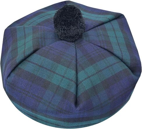 Scottish Tartan Tam O’ Shanter Hat – Unisex Adjustable Acrylic Wool Highland Cap with Pom Kilt Outfit & Casual Wear Bonnet in Kuwait