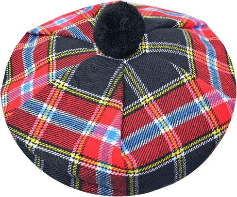 Scottish Tartan Tam O’ Shanter Hat – Unisex Adjustable Acrylic Wool Highland Cap with Pom Kilt Outfit & Casual Wear Bonnet in Saudi Arabia