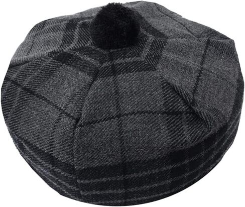 Scottish Tartan Tam O’ Shanter Hat – Unisex Adjustable Acrylic Wool Highland Cap with Pom Kilt Outfit & Casual Wear Bonnet in Saudi Arabia