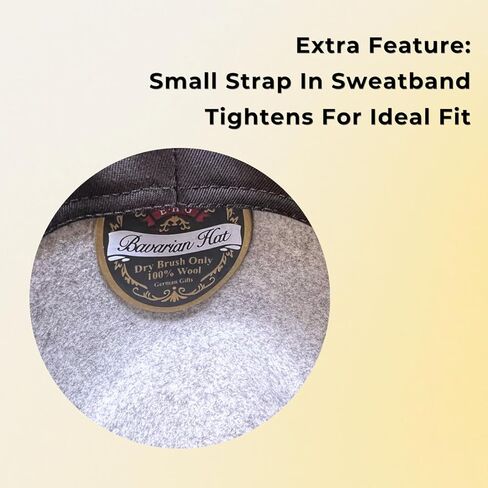 القبعة الألمانية | قبعات صوف 100% للرجال والنساء - قبعة مهرجان أكتوبر مع فرقة وريش إديلويس البافارية | فيدورا بني in Kuwait