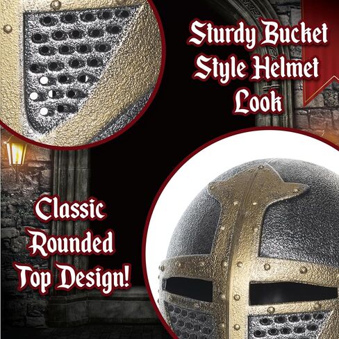 UNDERWRAPS Medieval Crusader Bucket Helmet - Knight Costume Helmet, Cosplay Accessories, Medieval Decor, Halloween Decor in Saudi Arabia