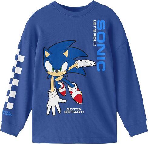 قمصان Sonic The Hedgehog Life in The Fast Lane Character Art للأولاد مكونة من 3 قطع بياقة دائرية وأكمام طويلة in Kuwait