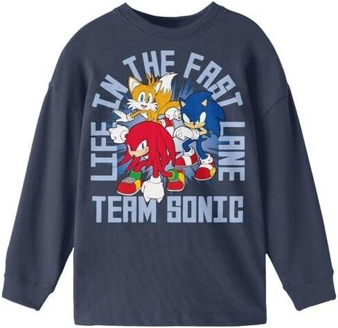 قمصان Sonic The Hedgehog Life in The Fast Lane Character Art للأولاد مكونة من 3 قطع بياقة دائرية وأكمام طويلة in Kuwait