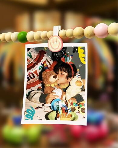 Hanging Photo Display Wall,2 pcs photo banners,with 16 wooden smile clips, for decorating classrooms, bedrooms, living rooms, offices, and dorm rooms (2, Colorful) in Saudi Arabia