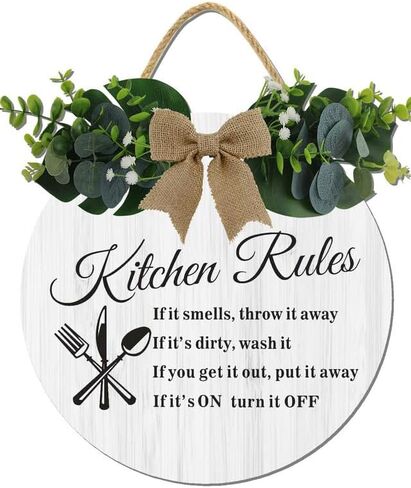 Farmhouse Kitchen Wall Decor,This Kitchen Is Seasoned With Love Rustic Round Wooden Sign,For Home, Office, Store Or Restaurant in Saudi Arabia