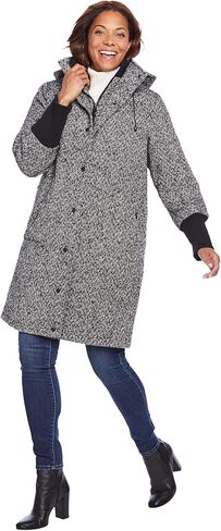 Woman Within Plus Size Rib-Knit Trim Wool Blend Coat in Saudi Arabia