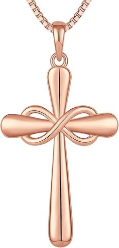 YL Cross Necklace 925 Sterling Silver Ankh Crucifix Pendant Infinity Criss Jewelry for Women in Saudi Arabia