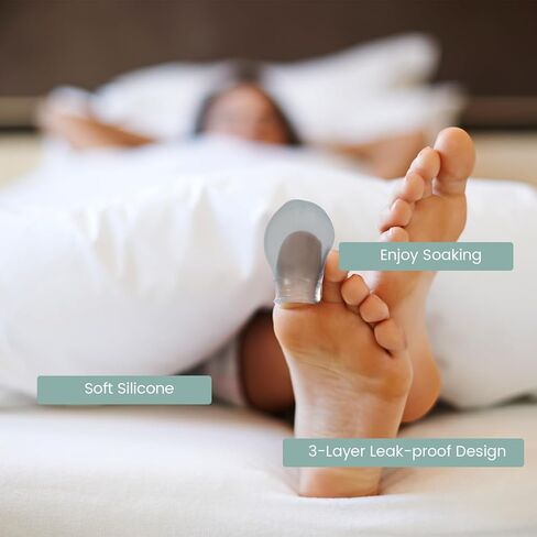 6 Pcs Waterproof Toe & Finger Cover Toe Waterproof Soaking Sleeve Set Reusable Silicone Nail Protector for Bathing Swimming Nursing Fingernails Bath Pedicures Manicures Nail Care in Saudi Arabia