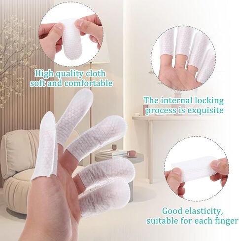 100Pcs Breathable Cotton Finger Cots, Disposable Cloth Finger Covers, Wear Resistant Finger Protector for Men Women Work Nail Cleaning Injured Fingers Dogs Cats Ear Cleaning in Saudi Arabia