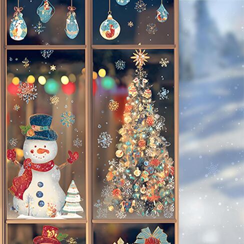 Nuxovilar Santa and Church Scene Decorative Christmas Window Film, 17.5×39.7in, Holiday ambiance for Indoor Decoration (Frosted) in Saudi Arabia
