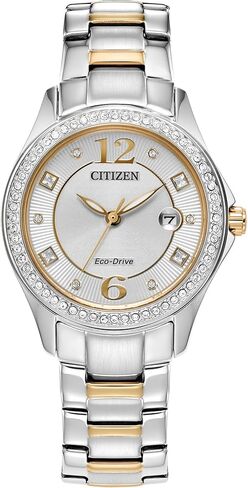 Citizen Ladies' Eco-Drive Classic Crystal Watch in Gold-Tone Stainless Steel, Champagne Dial in Kuwait