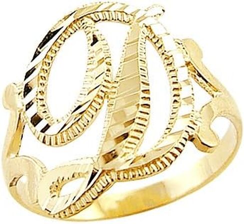 Sonia Jewels 14k Yellow Gold Initial Letter Ring D in Saudi Arabia