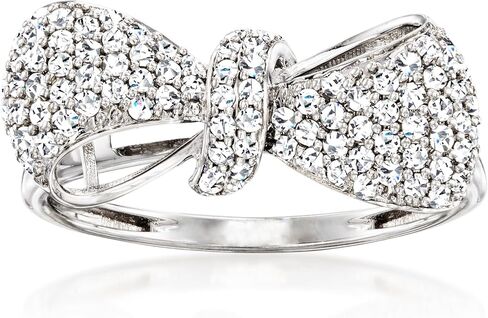 Ross-Simons 0.50 ct. t.w. Diamond Bow Ring in 14kt White Gold in Saudi Arabia