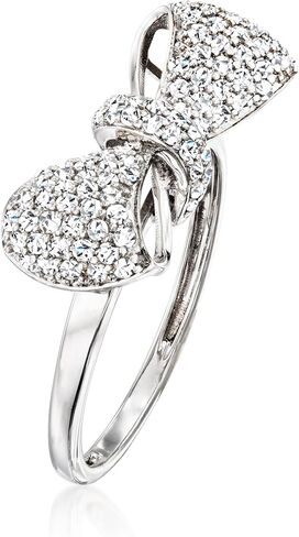 Ross-Simons 0.50 ct. t.w. Diamond Bow Ring in 14kt White Gold in Saudi Arabia