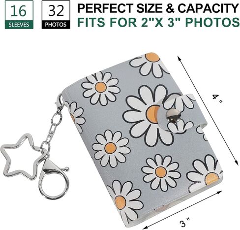 Mini Polaroid Instax Photo Album Book Holds 32 Photos for 2x3 Fujifilm Instax Mini 12 11 9 40 99 90 8 7 Evo LiPlay Instant Camera, Polaroid Snap PIC-300 Z2300 Instant Camera. (Daisy, 1 Pack) in Saudi Arabia