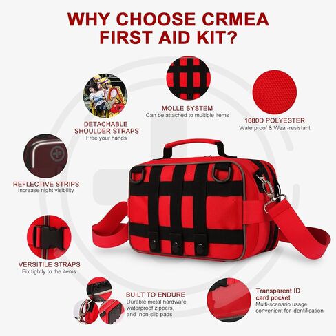 516 Piece First Aid Kit for Car, Travel & Home - Large Professional Waterproof Compact Labeled Emergency Kit with Molle Shoulder Strap Backpack for Camping, Hiking & Survival in Saudi Arabia