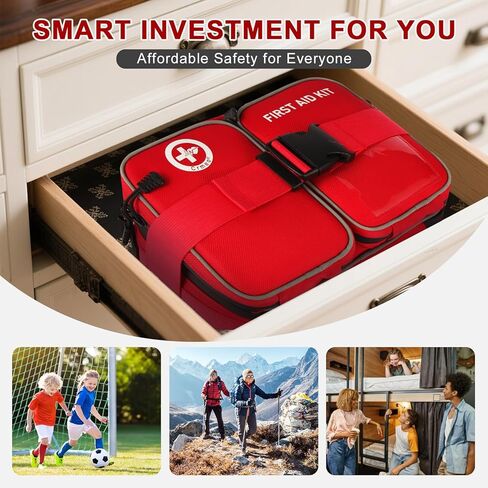516 Piece First Aid Kit for Car, Travel & Home - Large Professional Waterproof Compact Labeled Emergency Kit with Molle Shoulder Strap Backpack for Camping, Hiking & Survival in Saudi Arabia