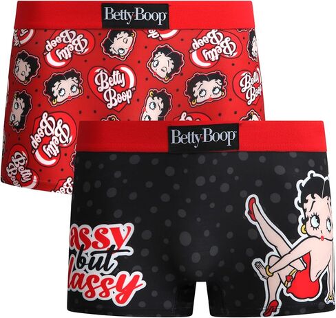 COCO BRANDS Betty Boop Womens Boyshorts Underwear - 2 Pack Seamless Soft Boy Shorts Boxers for Women with Elastic Waistband in Saudi Arabia