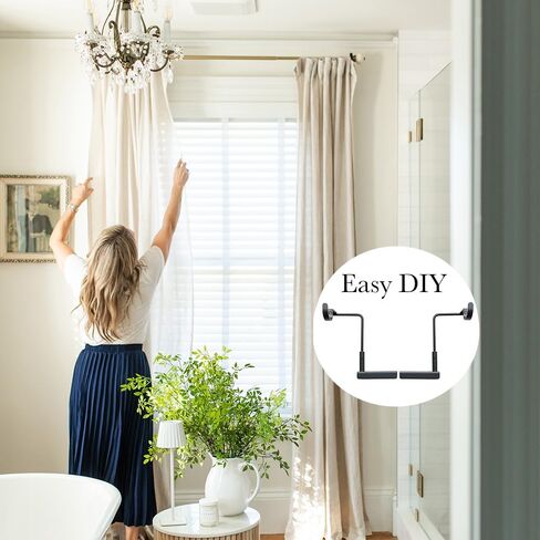LEVELette Adjustable Curtain Rod Bracket: Hang Your Curtains with Ease. Two Piece Curtain Rod Bracket mounts to Your Wood Window Trim. Pair of Brackets. (Oil Rubbed Bronze) in Saudi Arabia