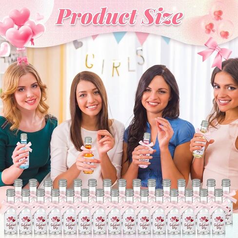 36 Pack Galentine’s Day Gifts, 1.7oz Galentine's Day Mini Liquor Bottles Set Include 36 Plastic Bottles with Lids 50 stickers 2 Funnels and 1 Ribbon for Galentine's Party Supplies and Decoration Favor in Saudi Arabia