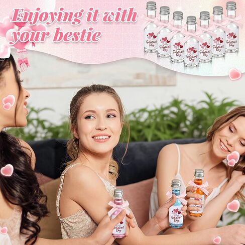 36 Pack Galentine’s Day Gifts, 1.7oz Galentine's Day Mini Liquor Bottles Set Include 36 Plastic Bottles with Lids 50 stickers 2 Funnels and 1 Ribbon for Galentine's Party Supplies and Decoration Favor in Saudi Arabia