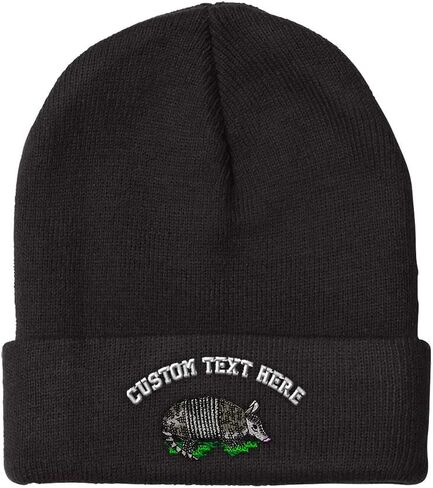 Custom Beanies for Men Armadillo Embroidery Wild Animals Winter Hats for Women Acrylic Skull Cap 1 Size in Saudi Arabia