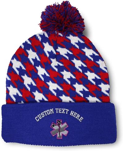 Speedy Pros Pom Pom Beanies for Women Paramedic Pink EMT Embroidery Skull Cap Winter Hats for Men Acrylic 1 Size in Saudi Arabia