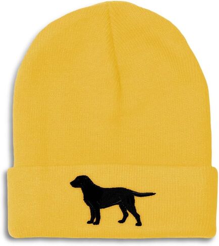 Speedy Pros Beanies for Men Black Labrador Retriever Lab Embroidery Skull Cap Winter Hats for Women Acrylic One Size in Saudi Arabia