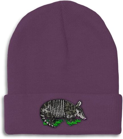 Custom Beanies for Men Armadillo Embroidery Wild Animals Winter Hats for Women Acrylic Skull Cap 1 Size in Saudi Arabia