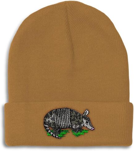 Custom Beanies for Men Armadillo Embroidery Wild Animals Winter Hats for Women Acrylic Skull Cap 1 Size in Saudi Arabia