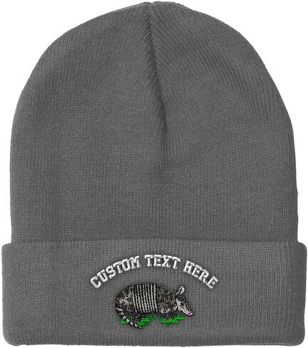 Custom Beanies for Men Armadillo Embroidery Wild Animals Winter Hats for Women Acrylic Skull Cap 1 Size in Saudi Arabia