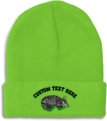 Custom Beanies for Men Armadillo Embroidery Wild Animals Winter Hats for Women Acrylic Skull Cap 1 Size in Saudi Arabia