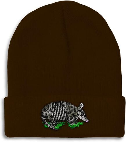 Custom Beanies for Men Armadillo Embroidery Wild Animals Winter Hats for Women Acrylic Skull Cap 1 Size in Saudi Arabia