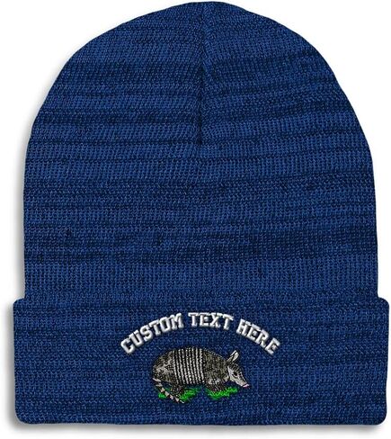 Custom Beanies for Men Armadillo Embroidery Wild Animals Winter Hats for Women Acrylic Skull Cap 1 Size in Saudi Arabia