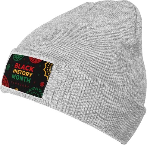 شهر التاريخ الأسود 2023 قبعات الشتاء قبعة الرجال الدافئة متماسكة الكفة قبعة الجمجمة قبعات للنساء البالغات in Kuwait