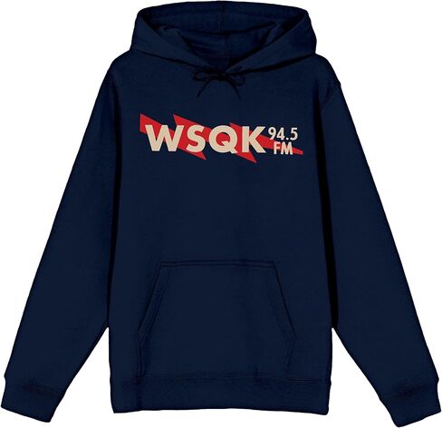 Bioworld Stranger Things 5 WSQK 94.5 FM Radio Men's Navy Long Sleeve Hoodie in Saudi Arabia