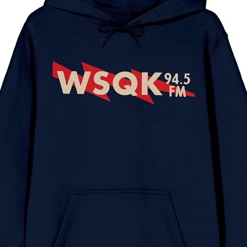 Bioworld Stranger Things 5 WSQK 94.5 FM Radio Men's Navy Long Sleeve Hoodie in Saudi Arabia