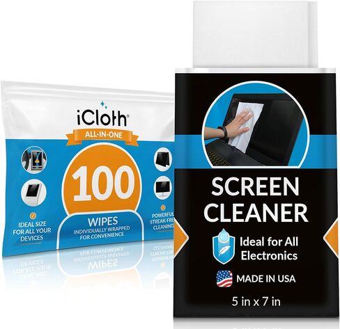 iCloth Avionics Screen Cleaning Wipes for hassle-free shine on larger or multiple displays [iCA500] 500 wipe bulk pack in Kuwait